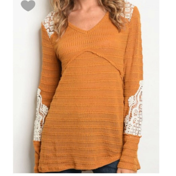 Jolt Tops - NWT Long Sleeve Lace Waffle Tunic Top